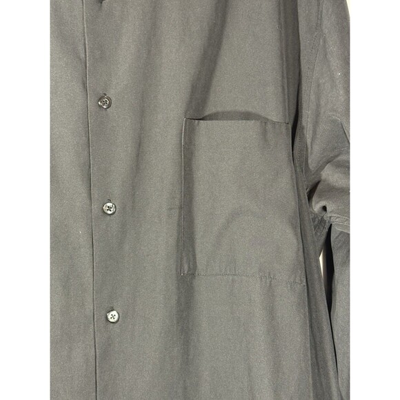 Alfani Black Sueded Long Sleeve Collarless Button Up Shirt Size XL - Picture 4 of 9